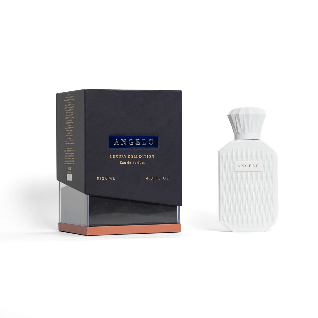 Sedra- Angelo, 120ml, weißer Flakon und schwarze Box nebeneinander.